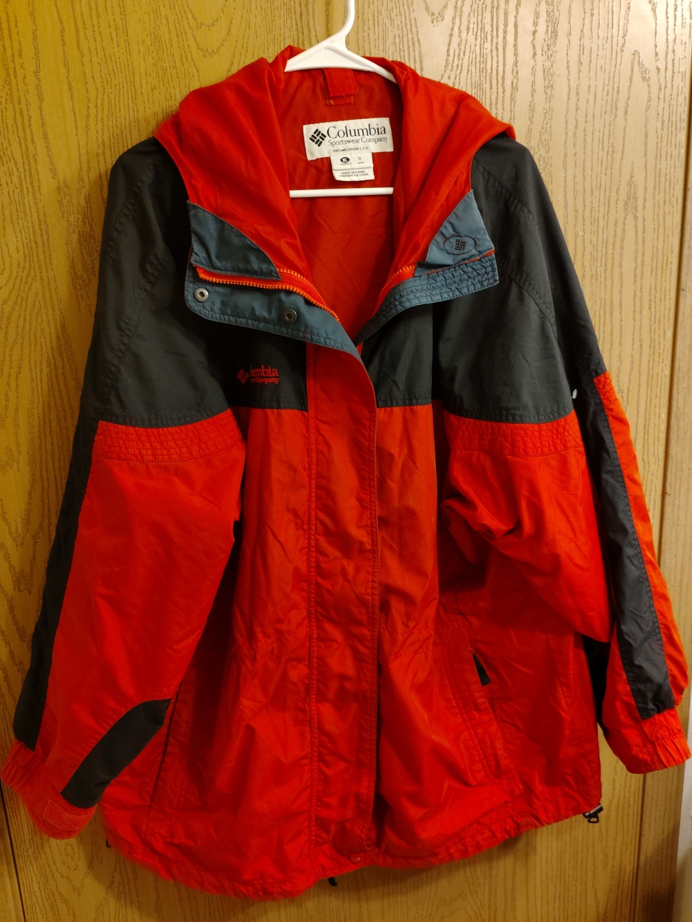Columbia Women's Bright Red Jacket with Black Logo Patch
